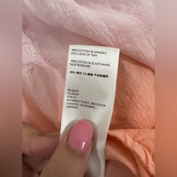 Free People Women's Orange Pink Ombre Smocked Sleeveless Top Size Small - Picture 6 of 8